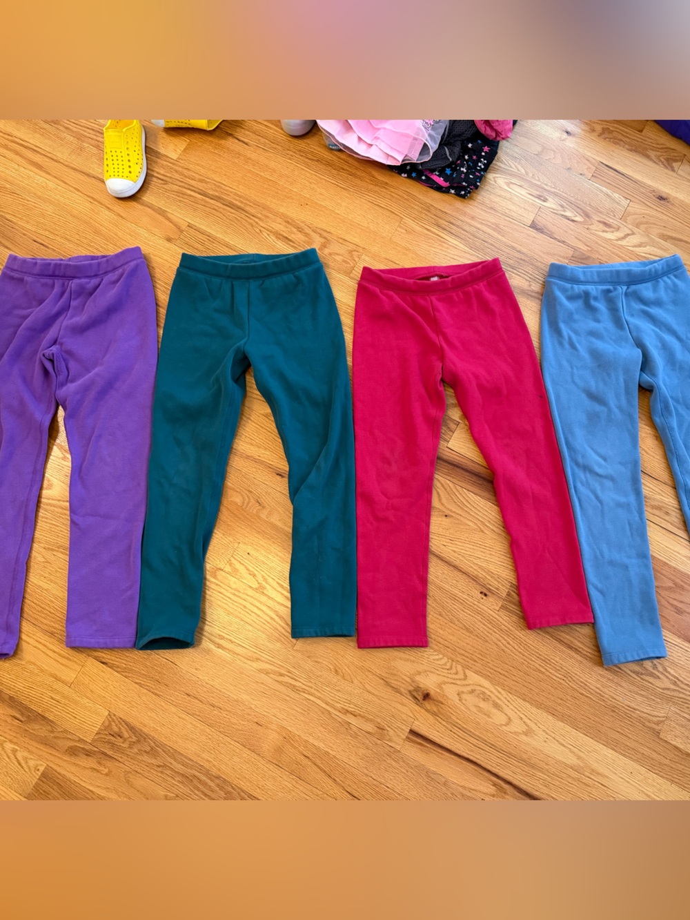 Primary Kids coziest fleece-lined legging in Purple, Teal, Pink & Blue